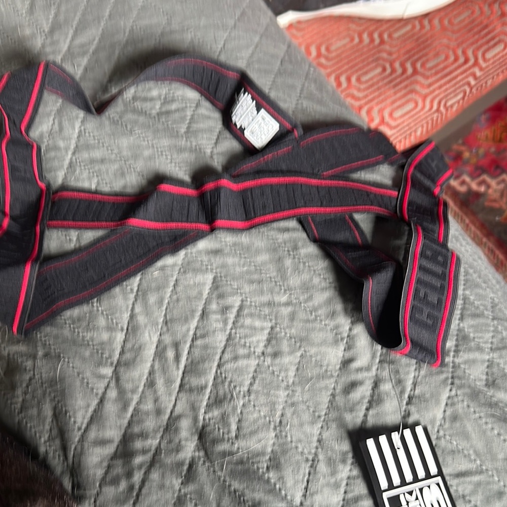 Cellblock 13 cloth harness elastic new black and red